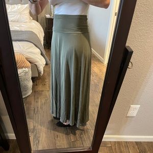 Olive green maxi skirt